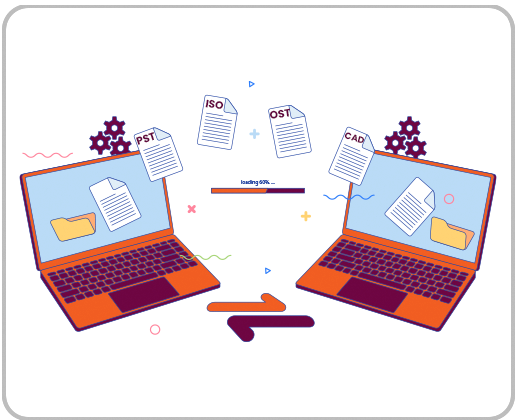 Share files and folders of any size or type without limitations. From large PSTs to diverse ISOs, BluSync facilitates seamless sharing without restrictions. 